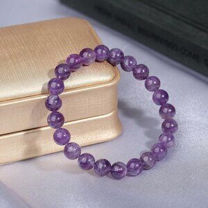 Amethyst Beaded Bracelets Natural Healing Gemstone Bracelet Handmade Crystal